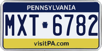 PA license plate MXT6782