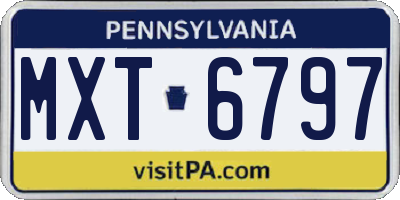 PA license plate MXT6797