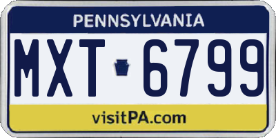 PA license plate MXT6799