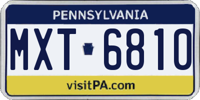 PA license plate MXT6810