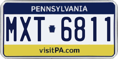 PA license plate MXT6811