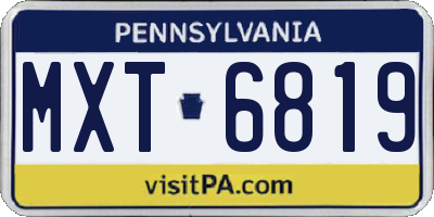 PA license plate MXT6819