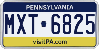PA license plate MXT6825