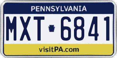 PA license plate MXT6841