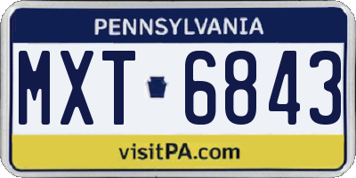 PA license plate MXT6843