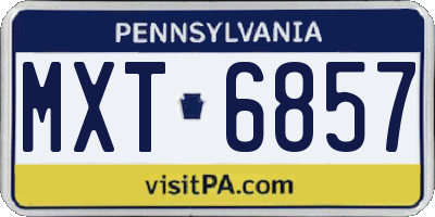 PA license plate MXT6857