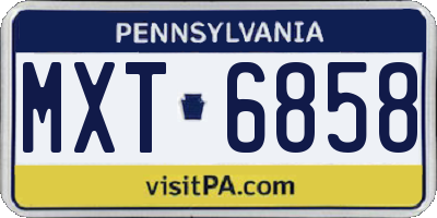 PA license plate MXT6858