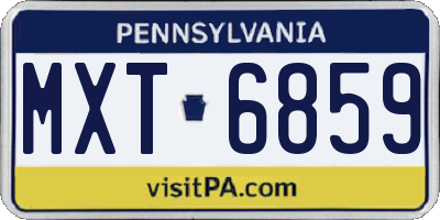 PA license plate MXT6859