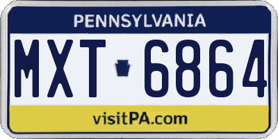 PA license plate MXT6864