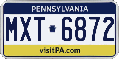 PA license plate MXT6872