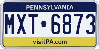 PA license plate MXT6873