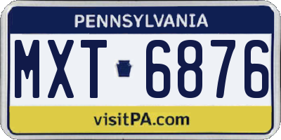 PA license plate MXT6876
