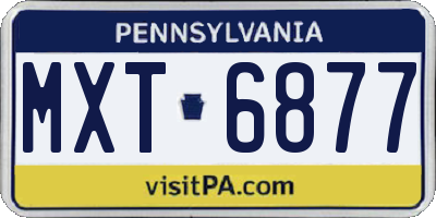 PA license plate MXT6877