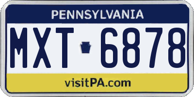 PA license plate MXT6878