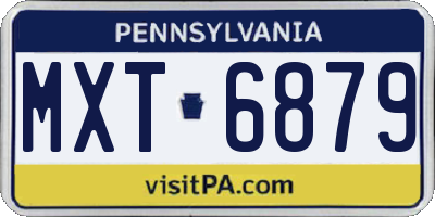 PA license plate MXT6879
