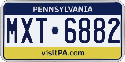 PA license plate MXT6882