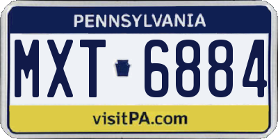 PA license plate MXT6884