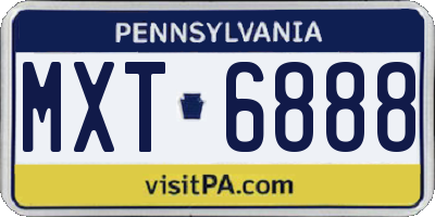 PA license plate MXT6888