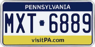 PA license plate MXT6889