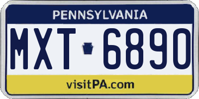 PA license plate MXT6890