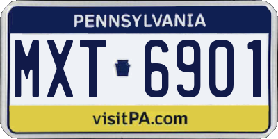 PA license plate MXT6901