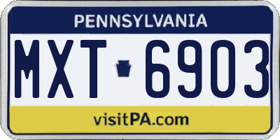 PA license plate MXT6903