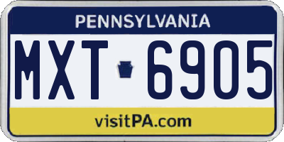 PA license plate MXT6905