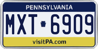 PA license plate MXT6909
