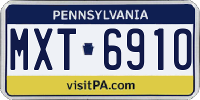 PA license plate MXT6910