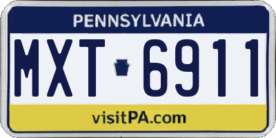 PA license plate MXT6911