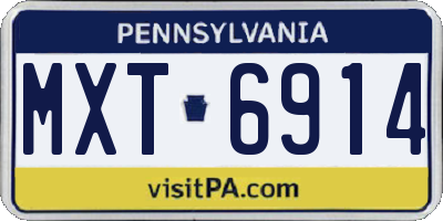 PA license plate MXT6914