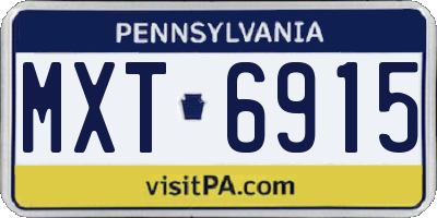 PA license plate MXT6915