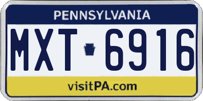 PA license plate MXT6916