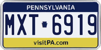 PA license plate MXT6919