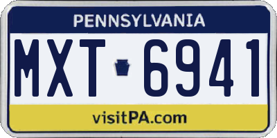 PA license plate MXT6941