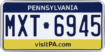 PA license plate MXT6945