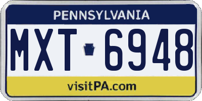 PA license plate MXT6948