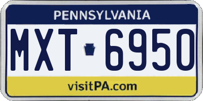 PA license plate MXT6950