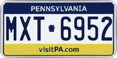 PA license plate MXT6952