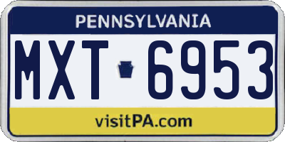 PA license plate MXT6953