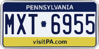 PA license plate MXT6955