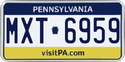 PA license plate MXT6959