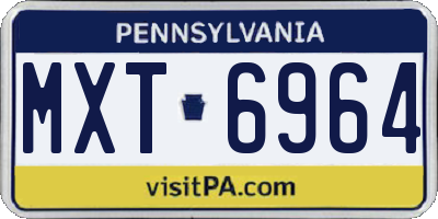 PA license plate MXT6964