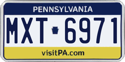 PA license plate MXT6971