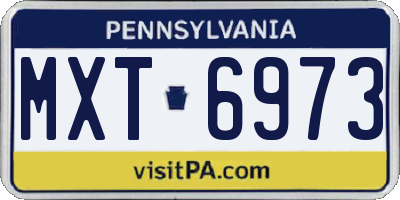 PA license plate MXT6973
