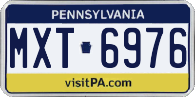 PA license plate MXT6976