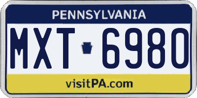 PA license plate MXT6980