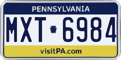 PA license plate MXT6984