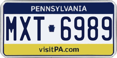 PA license plate MXT6989