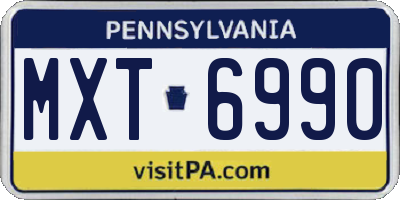 PA license plate MXT6990